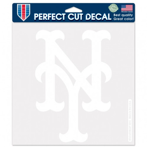 New York Mets Decal 8x8 Perfect Cut White
