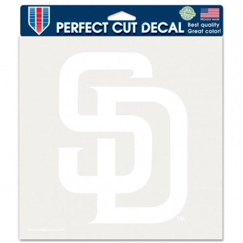 San Diego Padres Decal 8x8 Die Cut White