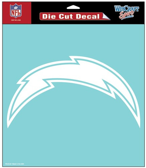 Los Angeles Chargers Decal 8x8 Perfect Cut White
