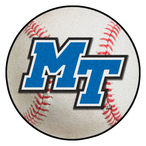 Middle Tennessee State University - Middle Tennessee Blue Raiders Baseball Mat "Italic MT" Logo White