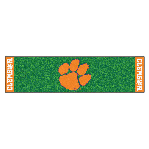 Clemson University - Clemson Tigers Putting Green Mat Tiger Paw Primary Logo Green
