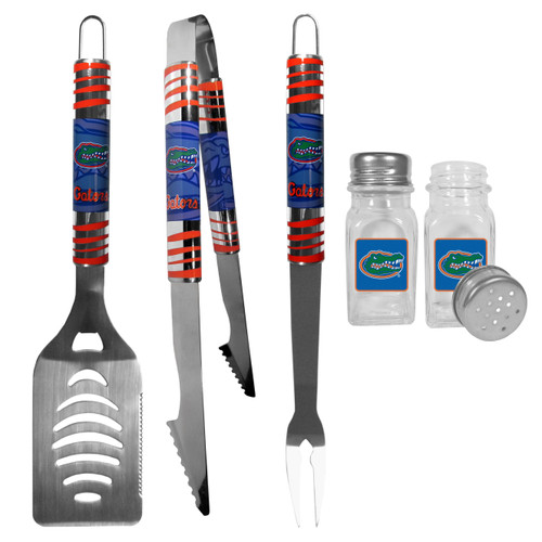 Florida Gators 3 pc Tailgater BBQ Set and Salt and Pepper Shakers