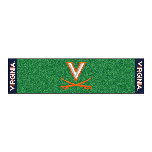 University of Virginia - Virginia Cavaliers Putting Green Mat V-Sabre Primary Logo Green