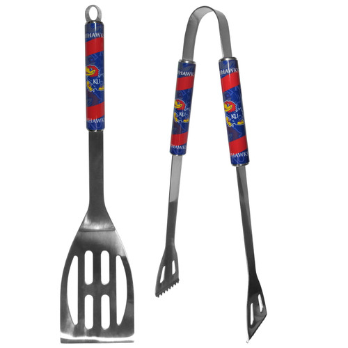 Kansas Jayhawks 2 pc Steel BBQ Tool Set