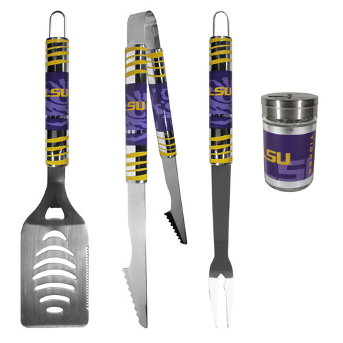 LSU Tigers 3 pc Tailgater BBQ Set and Season Shaker