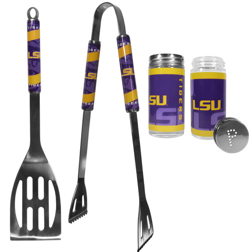 LSU Tigers 2pc BBQ Set with Tailgate Salt & Pepper Shakers