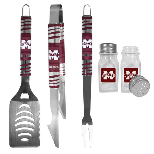 Mississippi St. Bulldogs 3 pc Tailgater BBQ Set and Salt and Pepper Shakers