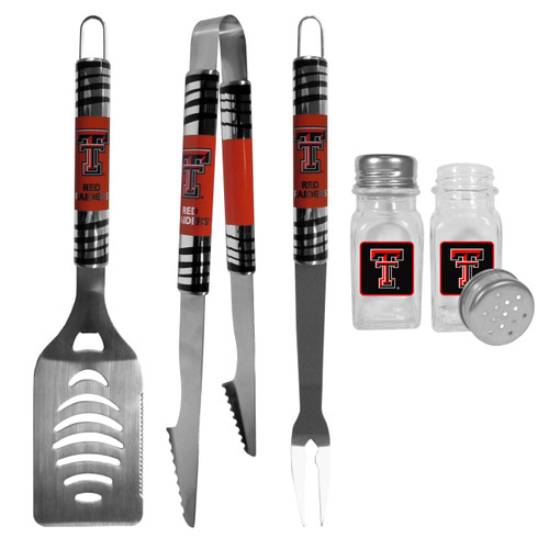 Texas Tech Raiders 3 pc Tailgater BBQ Set and Salt and Pepper Shakers