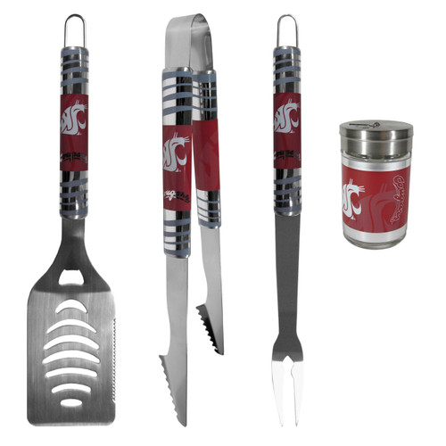 Washington St. Cougars 3 pc Tailgater BBQ Set and Season Shaker