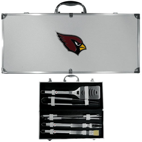 Arizona Cardinals 8 pc Stainless Steel BBQ Set w/Metal Case