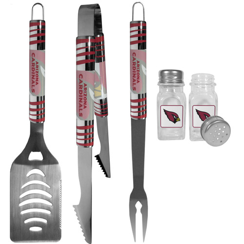 Arizona Cardinals 3 pc Tailgater BBQ Set and Salt and Pepper Shakers