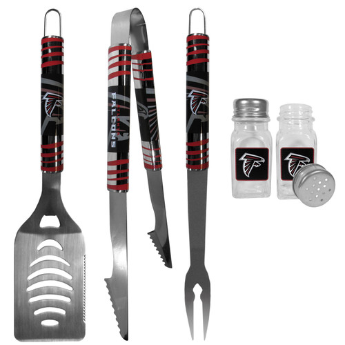 Atlanta Falcons 3 pc Tailgater BBQ Set and Salt and Pepper Shakers