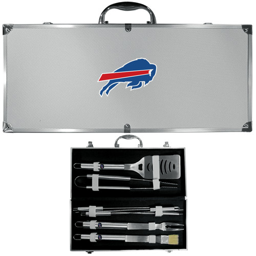 Buffalo Bills 8 pc Stainless Steel BBQ Set w/Metal Case