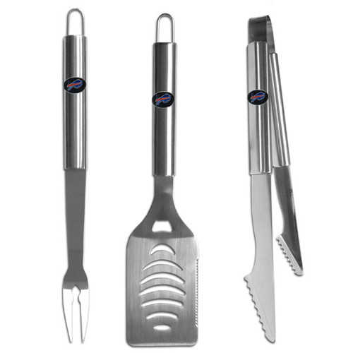 Buffalo Bills 3 pc Stainless Steel BBQ Set