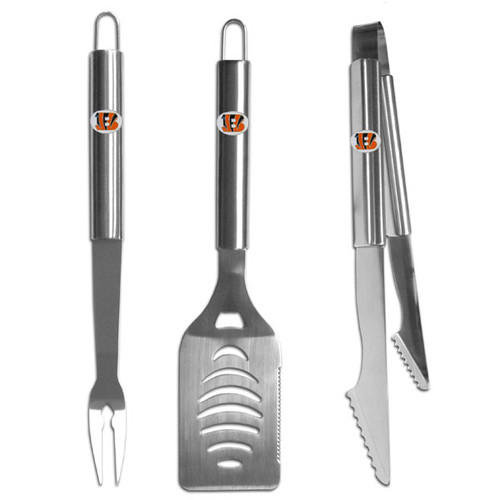 Cincinnati Bengals 3 pc Stainless Steel BBQ Set