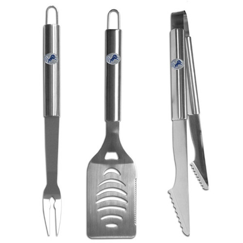 Detroit Lions 3 pc Stainless Steel BBQ Set