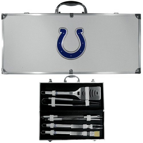 Indianapolis Colts 8 pc Stainless Steel BBQ Set w/Metal Case