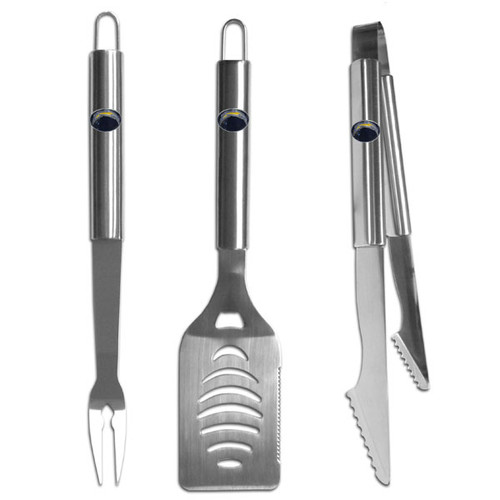 Los Angeles Chargers 3 pc Stainless Steel BBQ Set