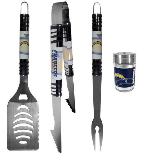 Los Angeles Chargers 3 pc Tailgater BBQ Set and Season Shaker