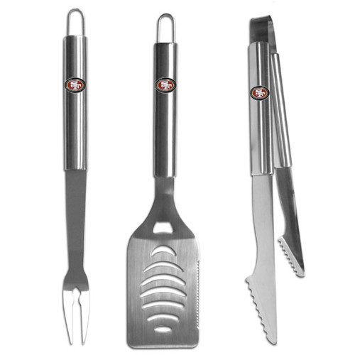 San Francisco 49ers 3 pc Stainless Steel BBQ Set