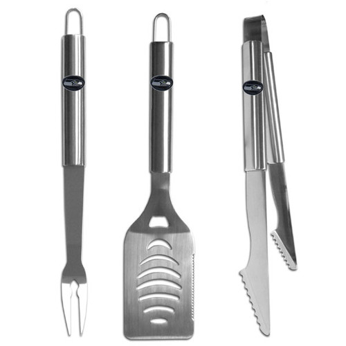 Seattle Seahawks 3 pc Stainless Steel BBQ Set