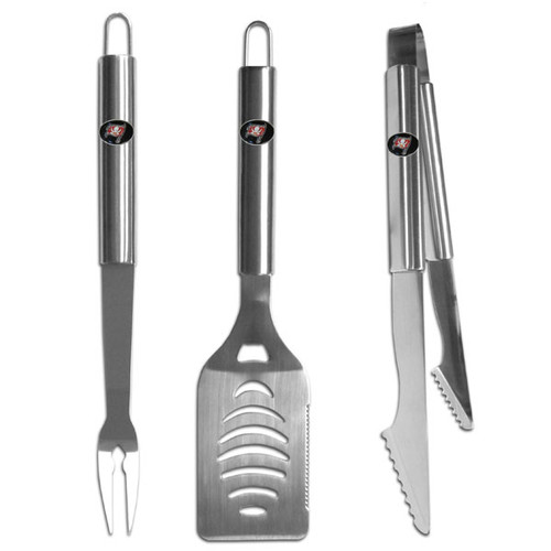 Tampa Bay Buccaneers 3 pc Stainless Steel BBQ Set