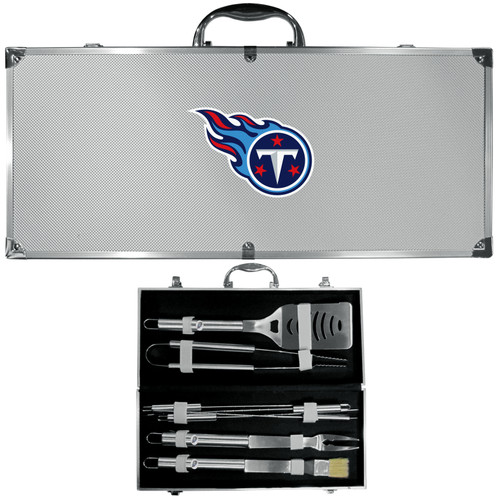 Tennessee Titans 8 pc Stainless Steel BBQ Set w/Metal Case