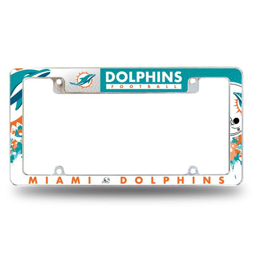 Miami Dolphins All Over Chrome Frame