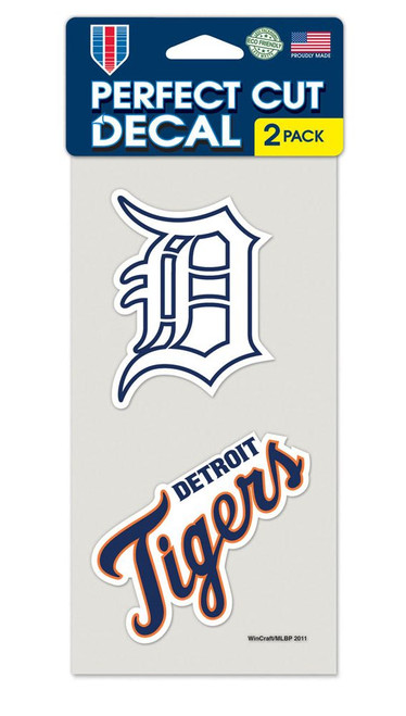 Detroit Tigers Decal 4x4 Perfect Cut Set of 2