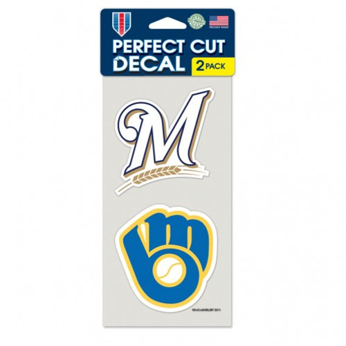 Milwaukee Brewers Decal 4x4 Perfect Cut Set of 2