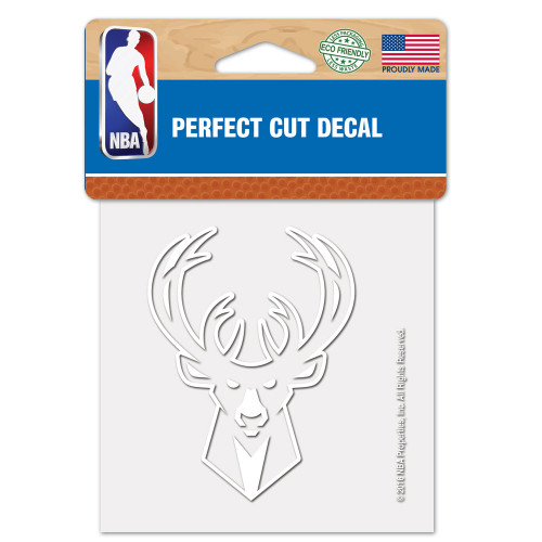 Milwaukee Bucks Decal 4x4 Perfect Cut White