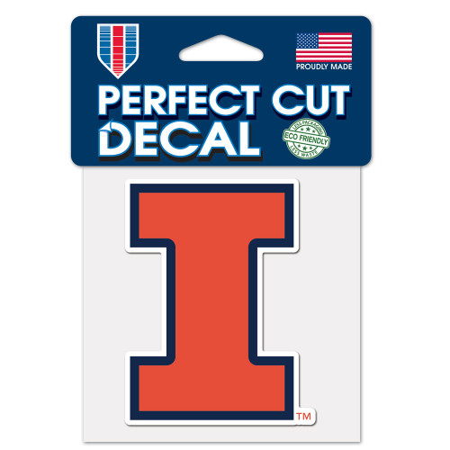 Illinois Fighting Illini Decal 4x4 Perfect Cut Color