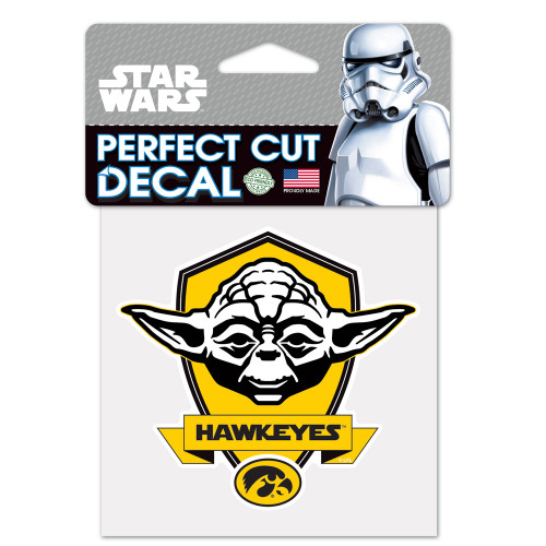 Iowa Hawkeyes Decal 4x4 Perfect Cut Color Star Wars Yoda Design