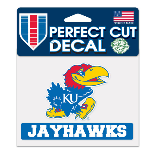 Kansas Jayhawks Decal 4.5x5.75 Perfect Cut Color