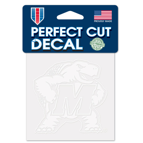 Maryland Terrapins Decal 4x4 Perfect Cut White