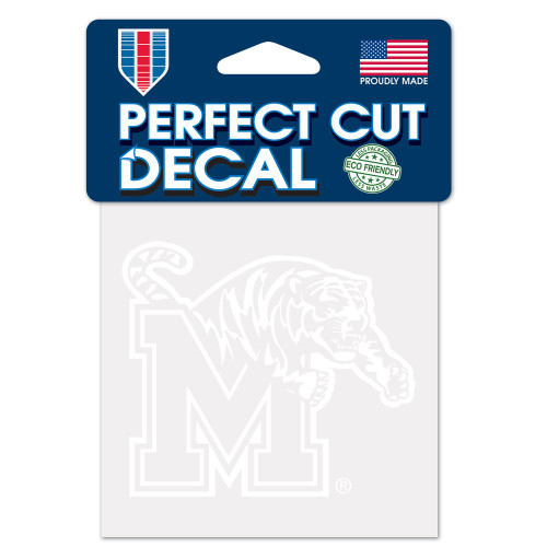 Memphis Tigers Decal 4x4 Perfect Cut White