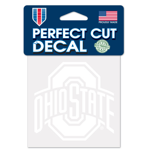 Ohio State Buckeyes Decal 4x4 Perfect Cut White