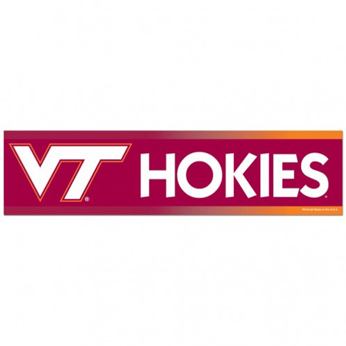 Virginia Tech Hokies Decal 3x12 Bumper Strip Style