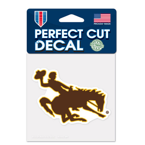 Wyoming Cowboys Decal 4x4 Perfect Cut Color