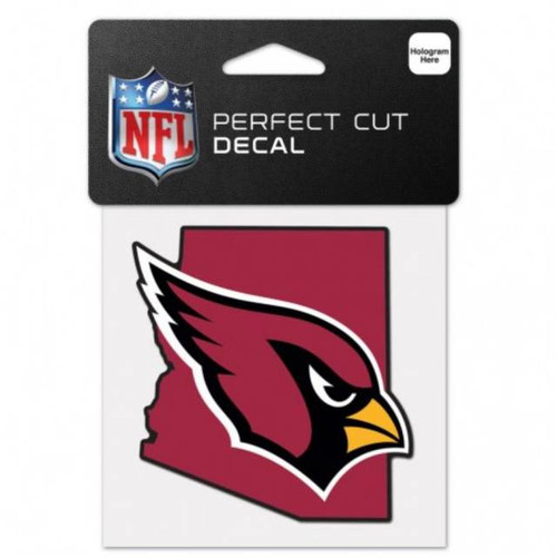 Arizona Cardinals Decal 4x4 Perfect Cut Color State Shape