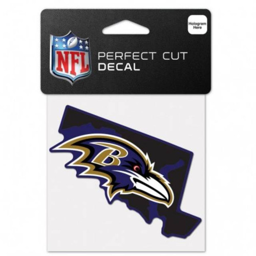 Baltimore Ravens Decal 4x4 Perfect Cut Color State Shape