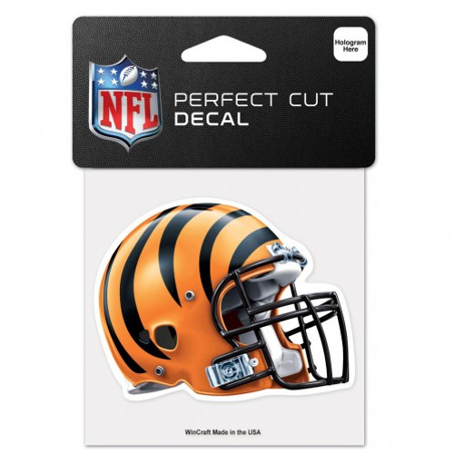 Cincinnati Bengals Decal 4x4 Perfect Cut Color Helmet