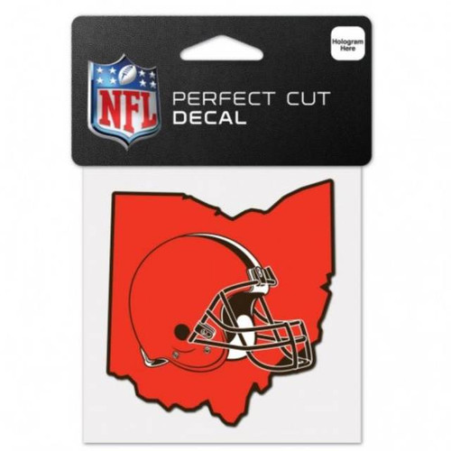 Cleveland Browns Decal 4x4 Perfect Cut Color State Shape