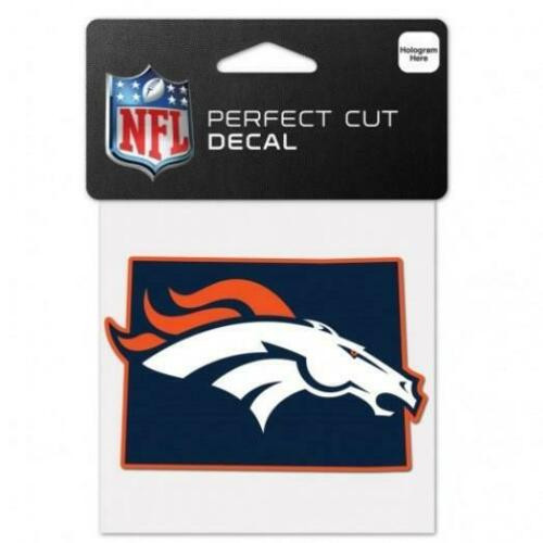 Denver Broncos Decal 4x4 Perfect Cut Color State Shape