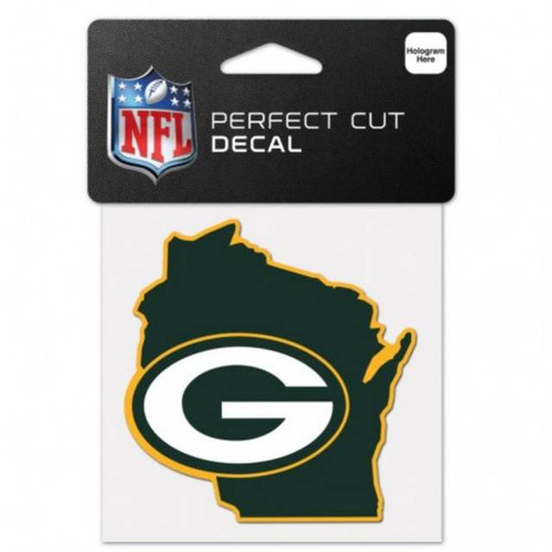 Green Bay Packers Decal 4x4 Perfect Cut Color State Shape