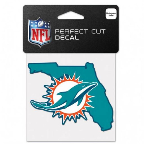 Miami Dolphins Decal 4x4 Perfect Cut Color State Shape