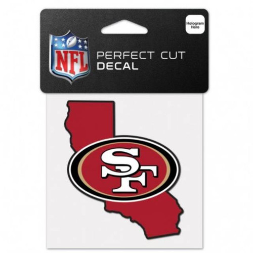 San Francisco 49ers Decal 4x4 Perfect Cut Color State Shape