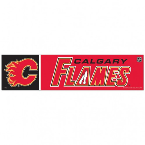 Calgary Flames Decal 3x12 Bumper Strip Style