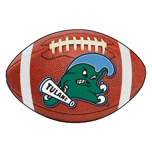 Tulane University - Tulane Green Wave Football Mat Green Wave Primary Logo Brown