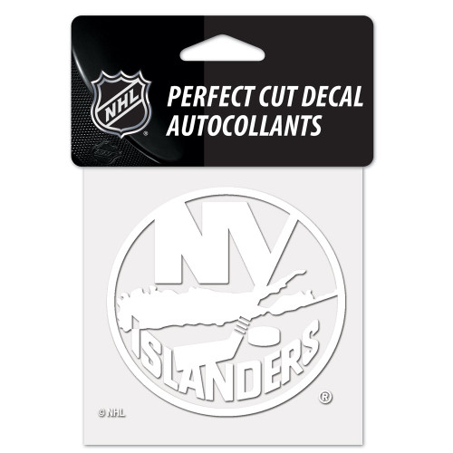 New York Islanders Decal 4x4 Perfect Cut White